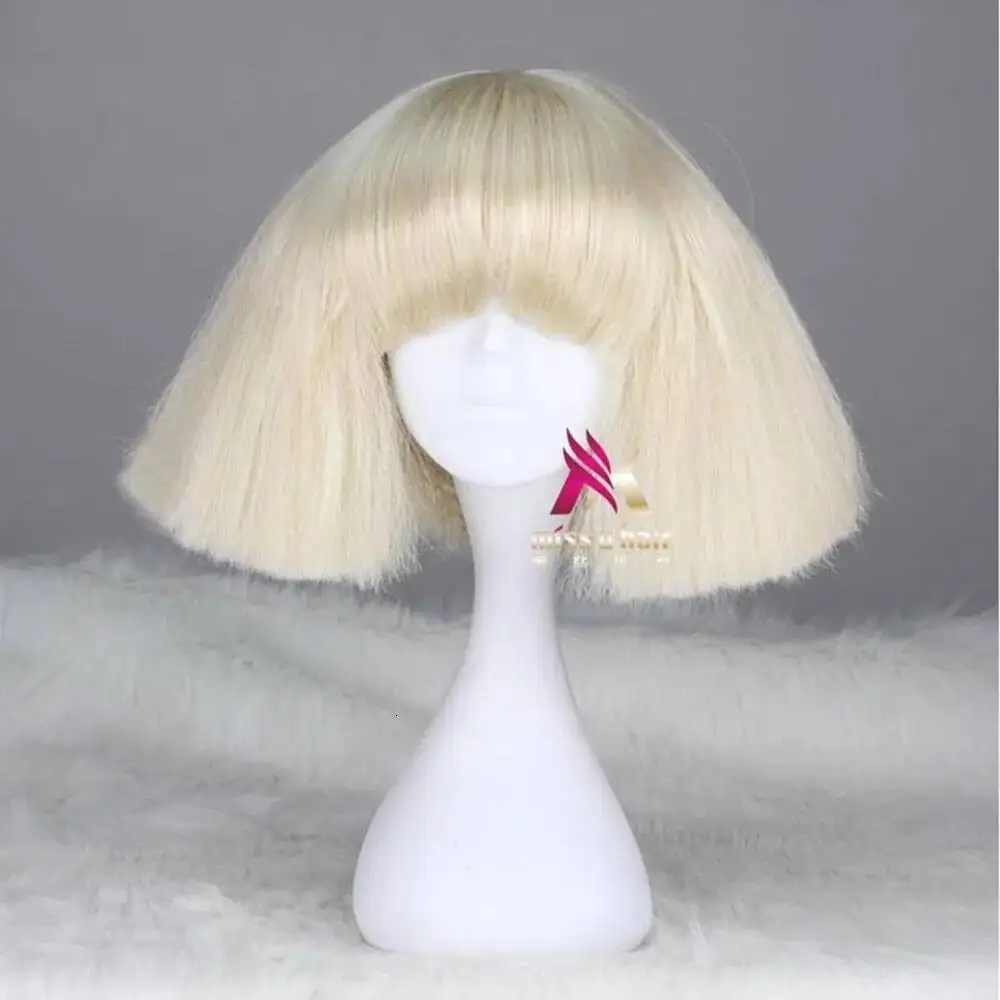 Synthetic Wigs - Black Lady Gaga Wig Blonde White