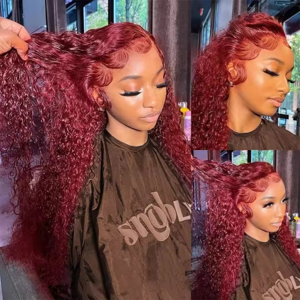 32 34Inch 99J Burgundy 13x4 HD - огляд і ціна Human Hair Wigs