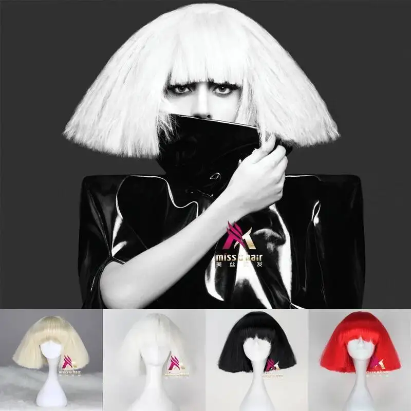 Black Lady Gaga Wig Blonde Whi - огляд і ціна Synthetic Wigs